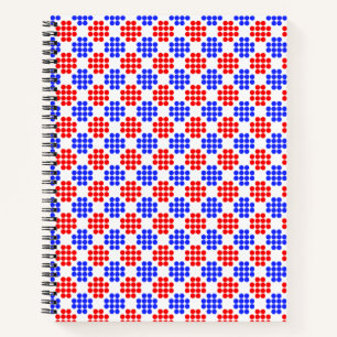 Carnet Diamants modernes à pois rouges sur fond blanc