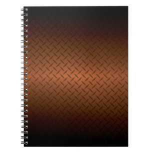 Carnet Diamondplate Look Motif noir à fond de cuivre