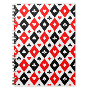 Carnet Diamonds Coeurs Pique Clubs Jouer Cartes Motif