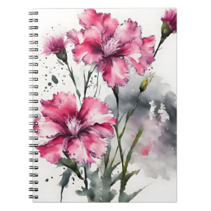 Carnet Dianthus - Fleurs aquarelles