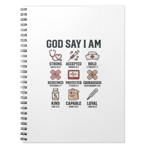 Carnet Dieu dit que je suis infirmière foi design vintage
