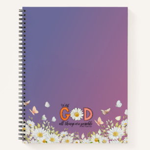 Carnet Dieu est toujours présent Floral chrétien
