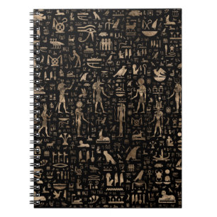 Carnet Dieux et hiéroglyphes égyptiens antiques