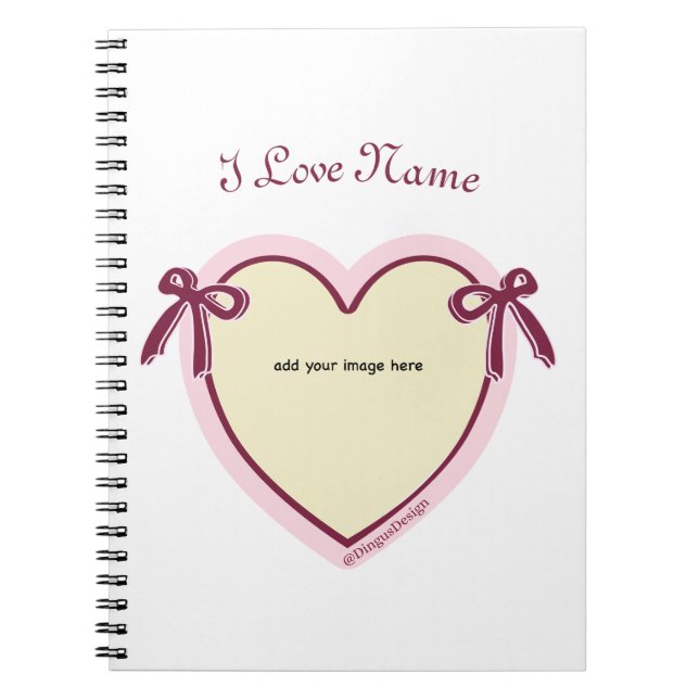 Carnet Dingus Bows & Heart Personnalisé (Devant)