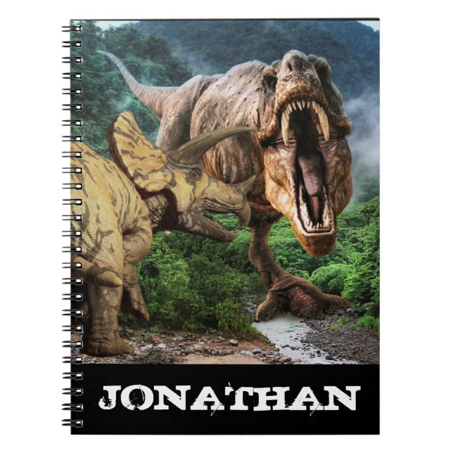 Carnet Dinosaur Tyrannosaurus Tricératops Attaque (Devant)