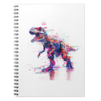 Carnet Dinosaure T-Rex Glitch Futuriste