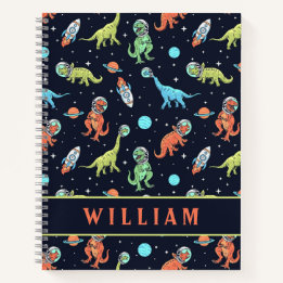 Carnet Dinosaures colorés mignons dans l'espace motif amu