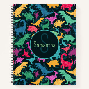 Carnet Dinosaures Silhouettes Filles Floral Féminin