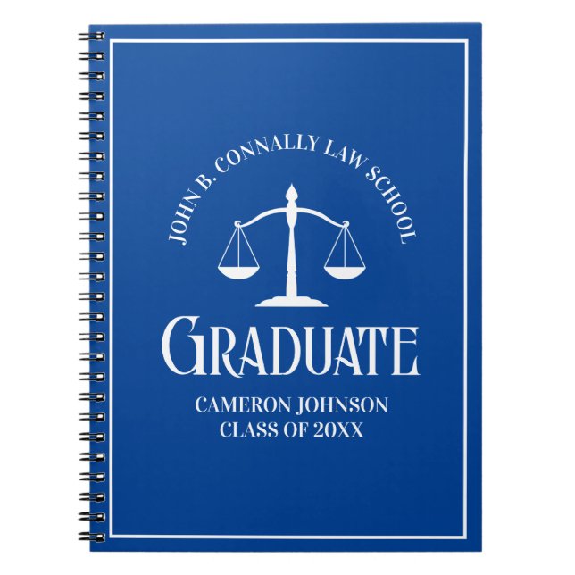 Carnet Diplômé de l'école de droit bleu (Devant)