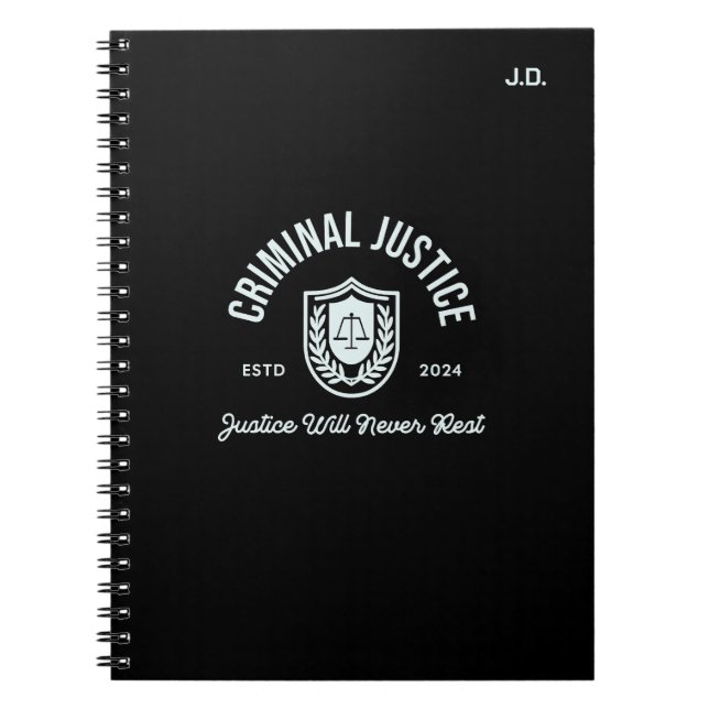 Carnet Diplôme en justice pénale 2024 "Personnalisable" (Devant)