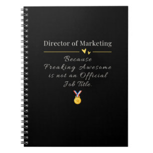 Carnet Directeur de marketing titre de poste drôle