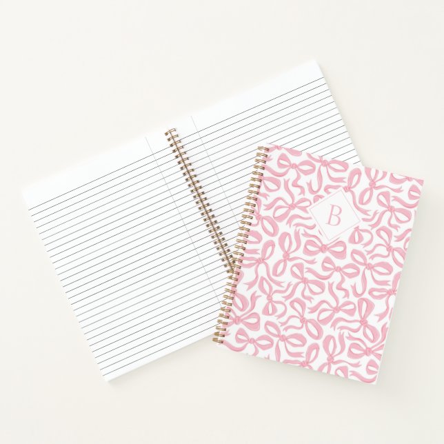 Carnet Ditsy Preppy Pink Bow Monogramme (Intérieur)