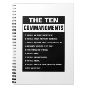 Carnet Dix Commandements Bible Verse Chrétien Religieux