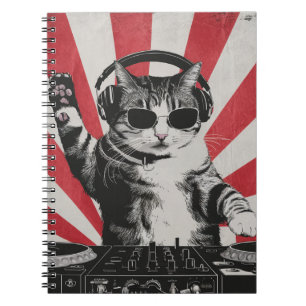 Carnet DJ DJ Cat Disco Sound Tech Headphone Music