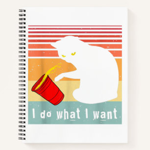 Carnet Do What I Want Vintage Black Cat Red Cup Funny My