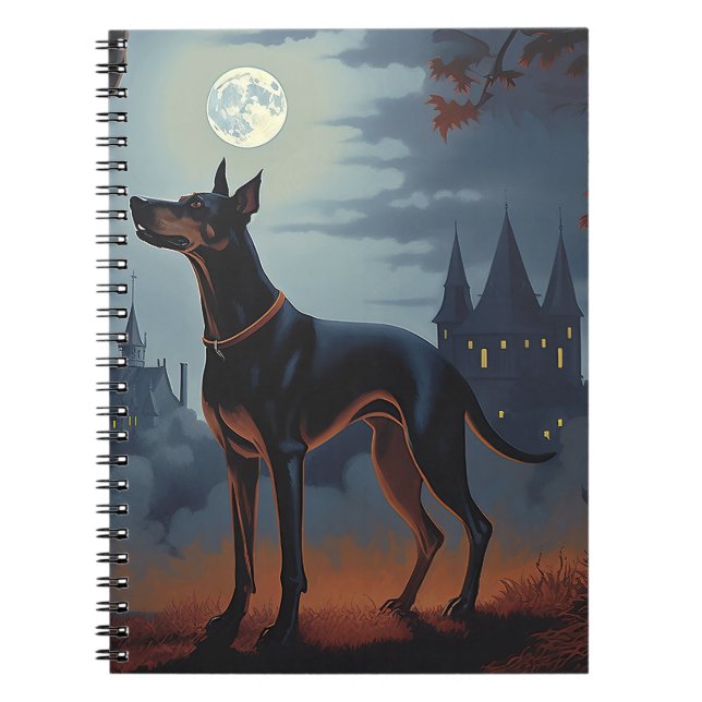 Carnet Doberman Halloween effraie (Devant)