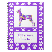 Doberman Pinscher Chien Silhouette Purple PY&B