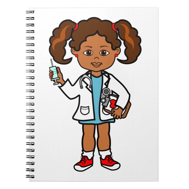 Carnet Docteur de fille d'Afro-américain de bande (Devant)