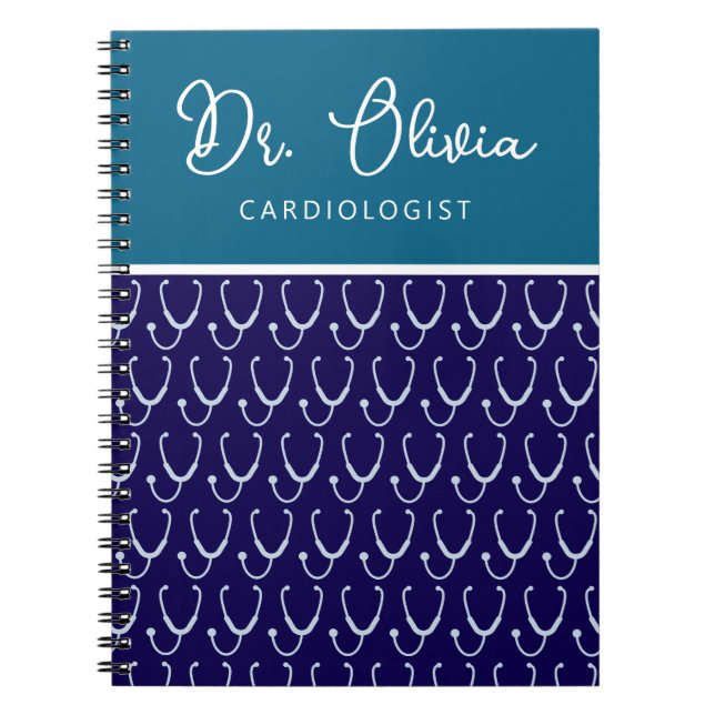 Carnet Docteur personnalisé Blue Stethoscope (Devant)