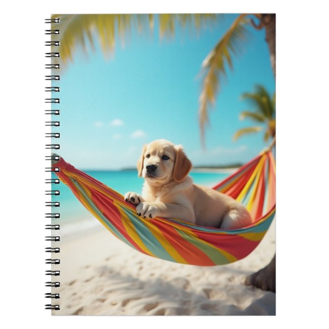 Carnet Dog Relaxing en Hammock (Devant)