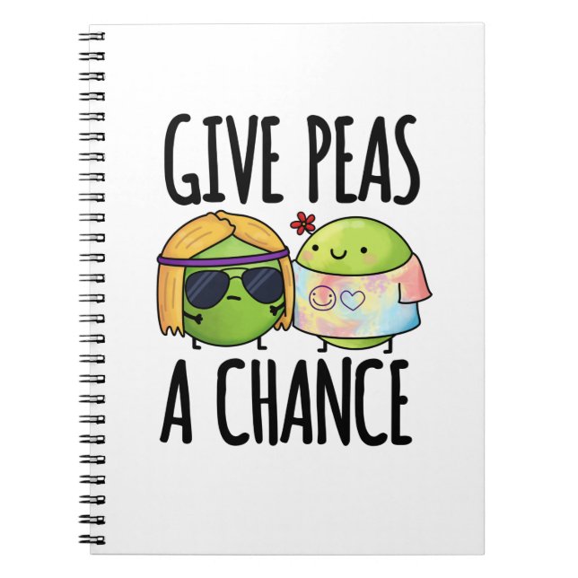 Carnet Donnez Aux Pois Une Chance Drôle Hippie Peas Pun (Devant)
