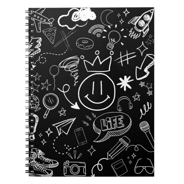 Carnet Doodle Art noir & blanc (Devant)