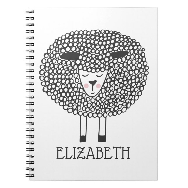 Carnet Doodle mouton Personnalisé (Devant)