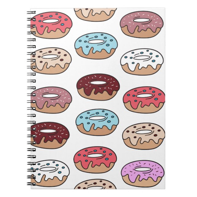 Carnet Doodle Multi-Coloured Donuts Arrière - plan. (Devant)