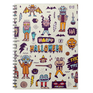 Carnet Doodles d'Halloween, bande dessinée délirante sans