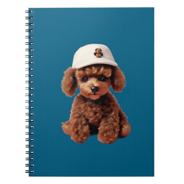 Carnet Dossier Poodle Tasse à Thé Blanche (Devant)