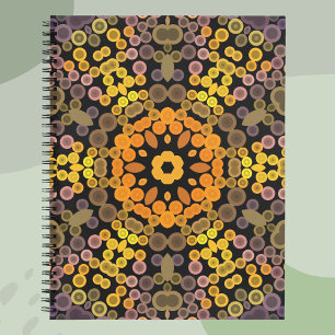 Carnet Dot Mandala Flower Jaune et violet