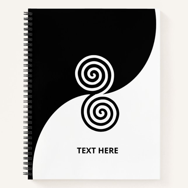 Carnet Double spirale en noir et blanc (Devant)