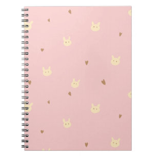 Carnet Douce Lapin & Cœurs Motif Sans Couture – Rose Mign