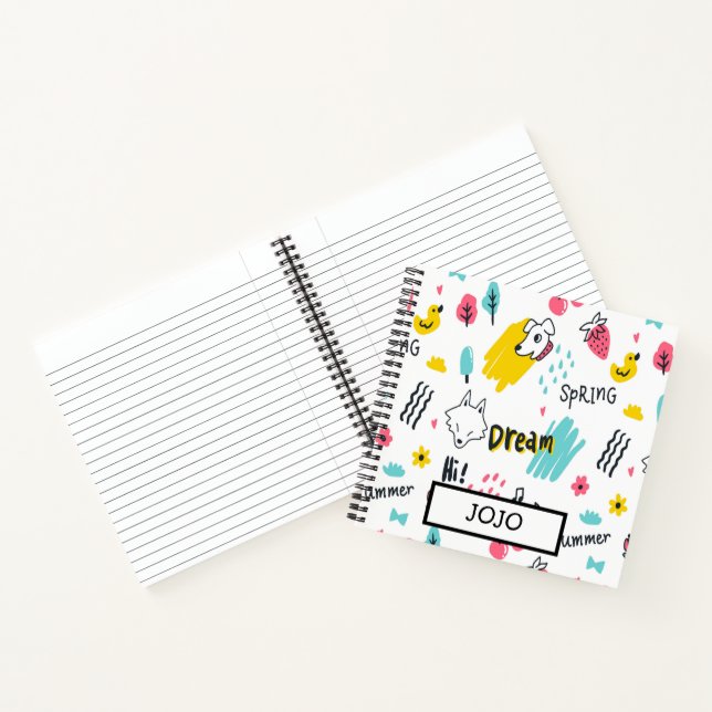 Carnet Douce main colorée dessinée (Intérieur)