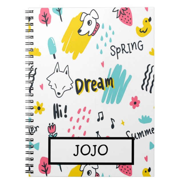 Carnet Douce main colorée dessinée (Devant)