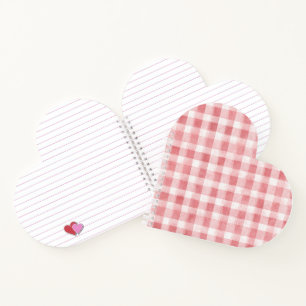 Carnet Douces Rayures à Carreaux Roses Blanches Féminines