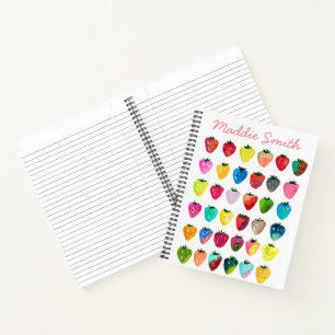 Carnet Douceur fraise mignonne aquarelle de fruit mignon