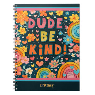 Carnet Doux arc-en-ciel coloré sois gentil heureux