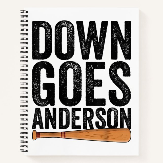 Carnet DOWN GOLF ANDERSON FUNNY BASEBALL cadeau ANDERSON (Devant)