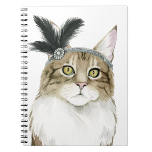 Carnet Downton Cat   Orné De Plumes
