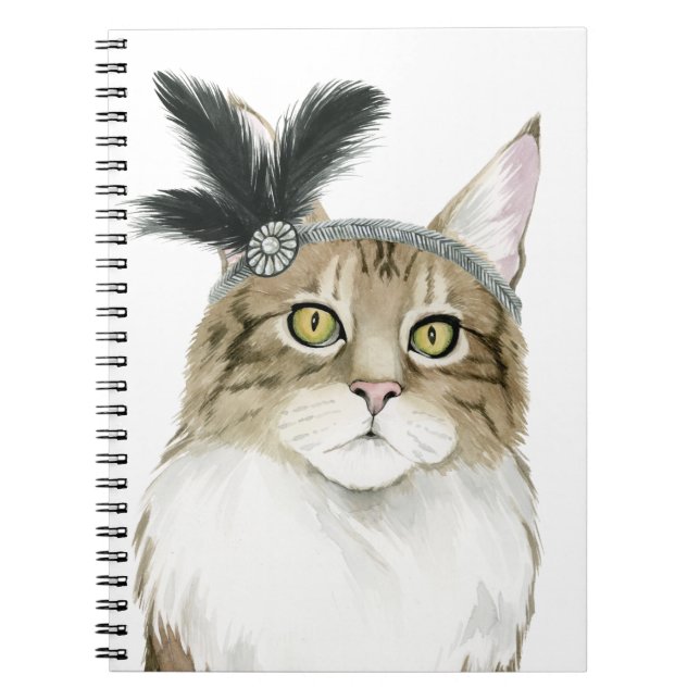 Carnet Downton Cat | Orné De Plumes (Devant)
