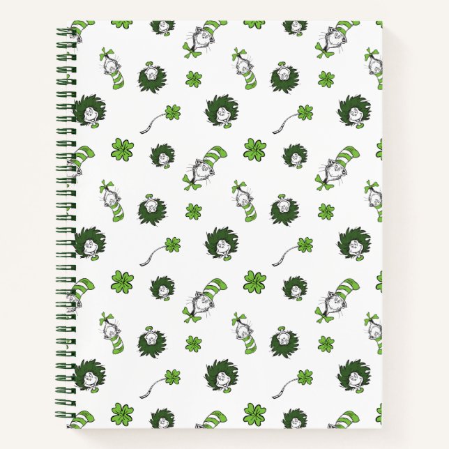 Carnet Dr Seuss | Chat dans le Motif Casquette Clover (Devant)