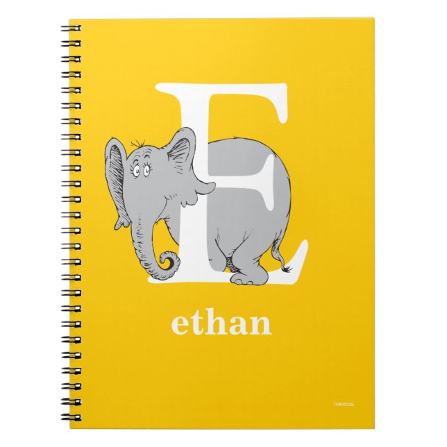 Carnet Dr. Seuss's ABC: Letter E - White | Add Your Name (Devant)