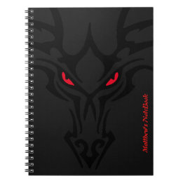 Carnet Dragon Black Dark Scary Red Glower Eyes nom