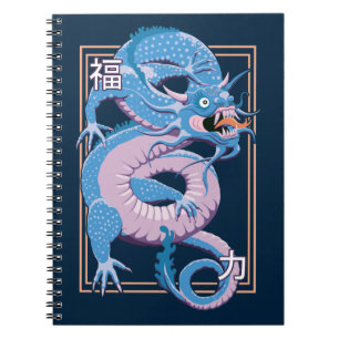 Carnet Dragon bleu chinois