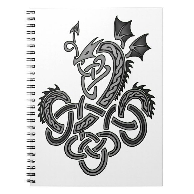 Carnet Dragon celtique - Argent (Devant)