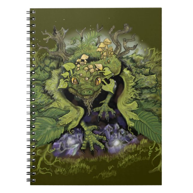 Carnet Dragon de feuillage forestier~carnet (Devant)