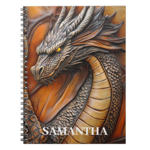 Carnet Dragon en cuir Faux Personnalisé