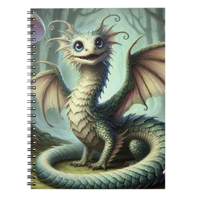 Carnet Dragon Jabberwocky Cute Imaginaire Créature Art (Devant)