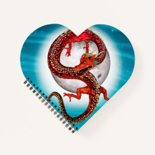 Carnet Dragon Lune Rouge Fantastique Artistique